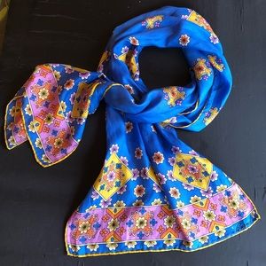 Vintage Burmel Asian silk scarf wrap shawl